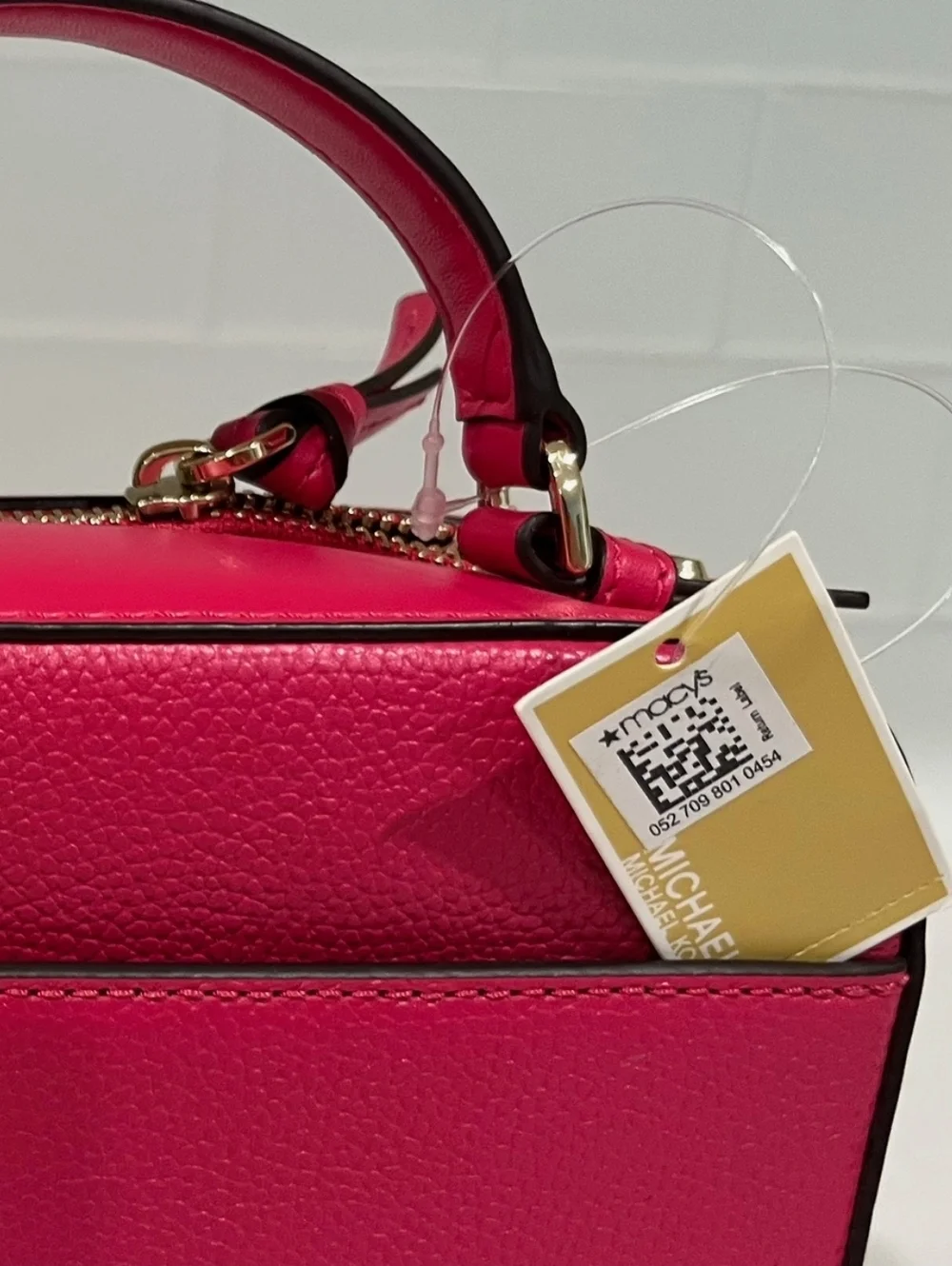 Michael Kors Jet Set Charm‎ Top Handled Bag W/Strap In Rubin Pebbled Leather NWT